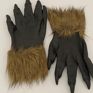 FYUU 1 Pair Wolfman Gloves Faux Costume Prop Halloween Novelty