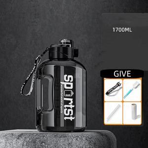 FYUU 1.7L Large Water Bottle For Gym Sports Training Camping with Removable Straw