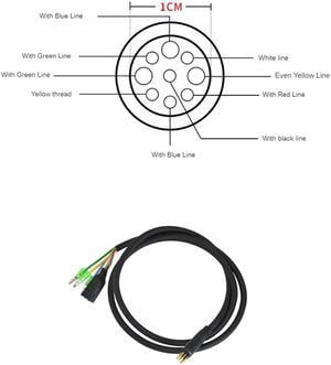 FYUU E-bike Motor Convert Extension Cable Waterproof Connector Male 9 Pin Motor Extension Cable 106.5cm