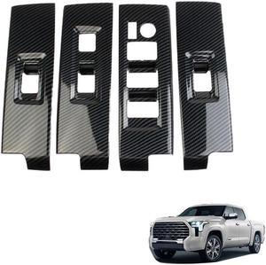 4PCS Black Car Inner Window Switch Panel Cover Trim For Toyota Tundra 2022-2023