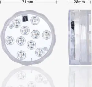 FYUU Rechargeable 16-Color Submersible LED Pool Lights with Remote Control (2 Pack)
