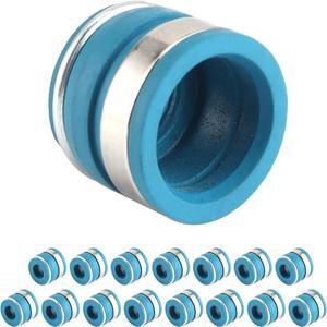FYUU 16Pcs Valve Stem Oil Seals Set 11/32 X .500  Fit For Sbc Bbc  Sbf Bbf Engine