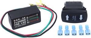 Turn Signal Kit Rocker Switch Blinker SPDT Green LED's With Flasher For ATV UTV