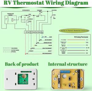 Acaigel 3106995.032 RV Analog Thermostat Replacement (Cool Only/Furnace)