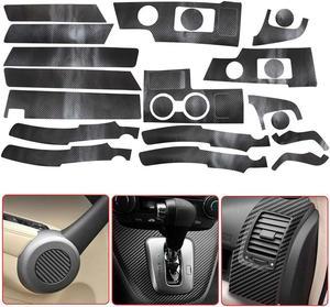 FYUU Carbon Fiber Look Car Interior Decor Kits Trim Sticker For Honda CR-V CRV 2007-2011