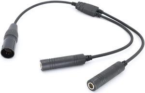 Aviation Headset GA Dual Plugs to Airbus 5 Pin XLR Headset Adapter