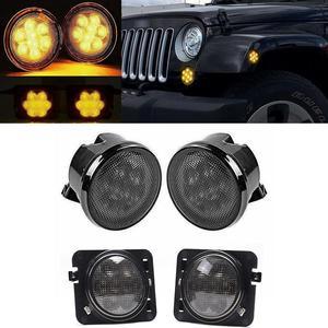 Front LED Turn Signal Side Marker Fender Lights for Jeep Wrangler JK 07-17