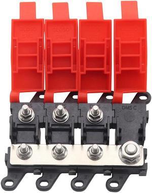 Distribution Block 1 in 3 Out 3-way Fuse Holder 200A Multi-pole Fuse Block