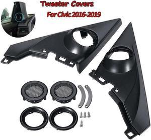 2Pcs Front Door 1.5 Inch Tweeters Speakers Cover Panel Trim for Honda Civic 10th 2016-19