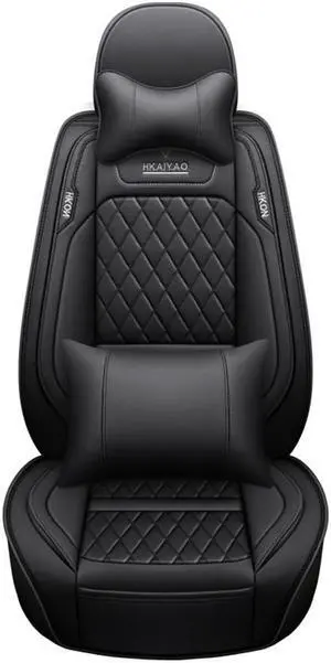 FYUU Deluxe Edition PU Leather Embroidery Car Seat Cover Cushion Pad 6D Full Surround