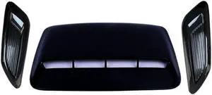 Acaigel 3x Gloss Black Car Hood Scoop Kit Air Flow Bonnet Cover Trim  +Adhesive