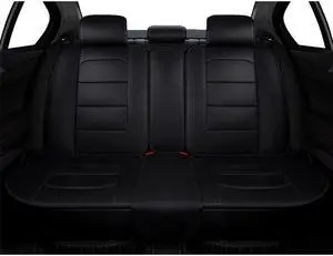 Paiying Full Black PU Leather 5-Seats Car Seat Covers Set Front + Rear Protector Cushion