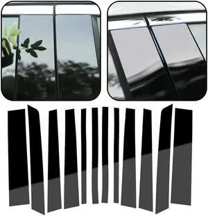 Yingshan 12Pcs Black Pillar Posts Covers Door Trim For Land Rover Range Rover Hse 2002-12