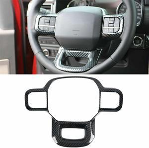 Paiying Carbon Fiber Look ABS Steering Wheel Cover Trim For Ford F150 F-150 2021-2024