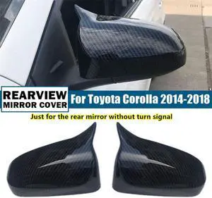 Acaigel Carbon Fiber Look Ox Horn Side Rearview Mirror Cover Cap For Toyota Corolla 2014-2018 Acaigel Carbon Fiber Look Ox Horn Side Rearview Mirror Cover Cap For Toyota Corolla 2014-2018