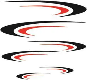 Acaigel Car Two Body Side Stripes Stickers Vinly Decals Black+Red For Camper RV Trailer