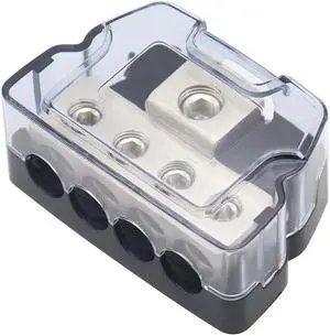 Paiying 1Set Power Ground Amp Distribution Block One 0 Gauge Input Four 4 Gauge Outputs
