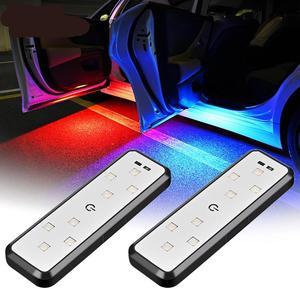 Yassdwbn Car Door Lights Magnetic USB Charging Auto Open Door Safe Anti-collision Lamp