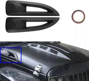 Acaigel Hood Side Vent Cover Trim Hood For Jeep Wrangler Rubicon 07-17 Acaigel Hood Side Vent Cover Trim Hood For Jeep Wrangler Rubicon 07-17