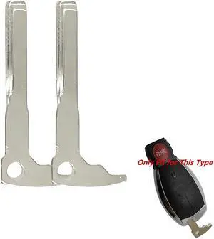 Paiying 2 × Insert Small Key Uncut Blank Emergency Key Fit For Mercedes Benz KR55WK49046