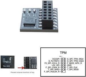 1Piece TPM 20 Module Required For Windows 11 Use For ASUS SPI 14PIN