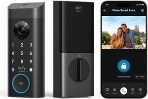 eufy Security Video Smart Lock E330, 3-in-1 Camera+Doorbell+Fingerprint Keyless Entry Door Lock, WiFi Door Lock,App Remote Control,2K HD,Doorbell Camera,No Monthly Fee