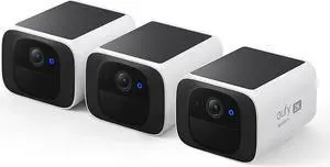 eufy Security S220 SoloCam 3-Cam Pack, Solar Charging, Wireless Outdoor Camera, Continuous Power, 2K Resolution, Day and Night Clarity, 2.4 GHz Wi-Fi, No Monthly Fee