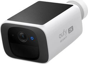 eufy Security SoloCam S220, Solar Security Camera, Wireless Outdoor Camera, Continuous Power, 2K Resolution, Wireless, 2.4 GHz Wi-Fi, No Monthly Fee, HomeBase 3 Compatible (Renewed)