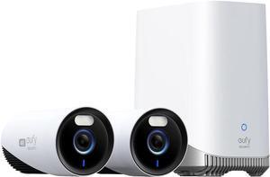 eufy Security eufyCam E330 (Professional) 2-Cam Kit, 4K Outdoor Security Camera System, 24/7 Recording, Plug-in, Wi-Fi NVR, Face Recognition AI, 10CH, Local Storage, No Monthly Fee (Renewed)