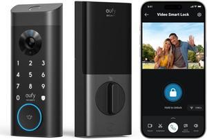 eufy Security Video Smart Lock E330, 3-in-1 Camera+Doorbell+Fingerprint Keyless Entry Door Lock, WiFi Door Lock,App Remote Control,2K HD,Doorbell Camera,No Monthly Fee (Renewed)