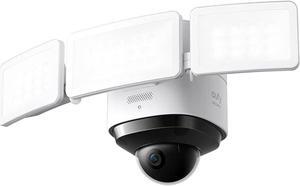 eufy security S330 Floodlight Cam 2 Pro,360-Degree Pan & Tilt Coverage,2K Full HD,3,000 Lumens,Smart Lighting,Weatherproof,On-Device AI Subject Lock and Tracking,No Monthly Fee,Hardwired (Renewed)
