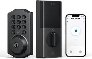 eufy Security Smart Lock C30, Keyless Entry Door Lock, Built-in WiFi Deadbolt, Smart Lock for Front Door, No Bridge Required, Easy Installation, App Remote Control, Auto Lock, Traditional, Black