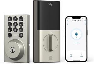 eufy Security Smart Lock C30, Keyless Entry Door Lock, Built-in WiFi Deadbolt, Smart Lock for Front Door, No Bridge Required, Easy Installation, App Remote Control, Auto Lock, Nickel