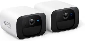 eufy Security SoloCam C210 2-Cam Pack, Wireless Outdoor Camera, 2K Resolution, No Monthly Fee, Wireless, 2.4 GHz Wi-Fi, HomeBase 3 Compatible