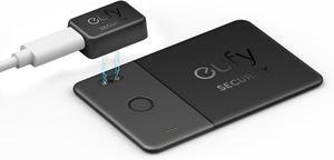 eufy Security SmartTrack Card E30 (Black, 1-Pack), Rechargeable, Works with Apple Find My (iOS Only), Bluetooth Tracker, Perfect for Wallet, Passport, and Laptop, Water Resistant