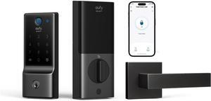 eufy Security Smart Lock C220 with Door Lever, Fingerprint Keyless Entry Door Lock, Built-in Wi-Fi, App Remote Control, Front Door Deadbolt, 8 Months Battery, Reliable Power, IP53 Waterproof