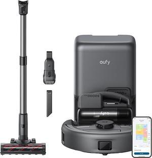 eufy Robot Vacuum 3-in-1 E20,Versatile Self Emptying, Max 30,000 pa, Five-Stage Filtration System, Flash Charging, Precise Obstacle Avoidance,Pro-Detangle Comb, Perfect for Carpet, Crevices, Stairs