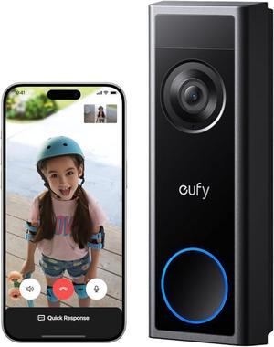 eufy Video Doorbell Camera C31, 2K FHD Battery or Hardwire Powered, Easy to Install, Quick-Release Battery, Live Video Call, 24/7 Recording, Human & Motion Detection, No Monthly Fee (Renewed)