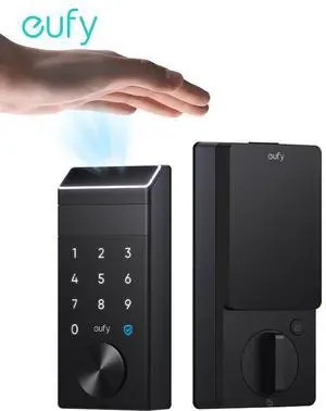 eufy FamiLock E34 Smart Lock with Palm Vein Recognition - Keyless Entry Door Lock for Front Door, Wi-Fi Keypad Deadbolt, ANSI/BHMA Grade 1, Auto Lock, Voice Control, IP65 Waterproof, No Monthly Fee
