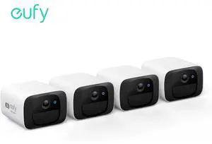eufy Security SoloCam C210 3-Cam Pack, Wireless Outdoor Camera, 2K Resolution, No Monthly Fee, Wireless, 2.4 GHz Wi-Fi, HomeBase 3 Compatible 4-Cam Pack