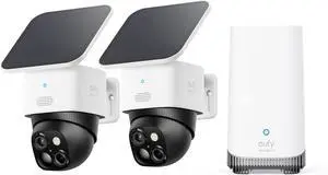 eufy Security SoloCam S340 2-Cam Kit (HomeBase S380), Solar Security Camera, Wireless Outdoor Camera, 360° Pan and Tilt Surveillance, No Blind Spots, 2.4 GHz Wi-Fi, No Monthly Fee eufy Security SoloCam S340 2-Cam Kit (HomeBase S380), Solar Security Camera, Wireless Outdoor Camera, 360° Pan and Tilt Surveillance, No Blind Spots, 2.4 GHz Wi-Fi, No Monthly Fee