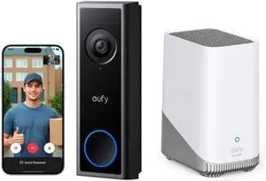 eufy Security Video Doorbell C30 with HomeBase S380, Battery Powered, 2K FHD, 4:3 Expanded View, Easy Installation, Ring Call, Human and Motion Detection, No Monthly Fee