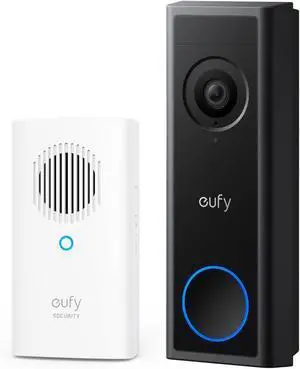 eufy Security Video Doorbell C30 with Add-On Chime, Battery Powered, 2K FHD, 16:9 Expanded View, Easy Installation, Live Video Call, Human and Motion Detection, HomeBase S380 Compatible