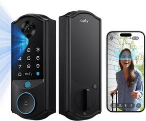 eufy Security Smart Lock E40, Front Door Deadbolt with Facial Recognition
3-in-1 Smart Entry with Video Doorbell, 2K Camera, Face Unlocking Keyless Entry, 32GB Local Storage, Dual Power, Matter eufy Security Smart Lock E40, Front Door Deadbolt with Facial Recognition
3-in-1 Smart Entry with Video Doorbell, 2K Camera, Face Unlocking Keyless Entry, 32GB Local Storage, Dual Power, Matter