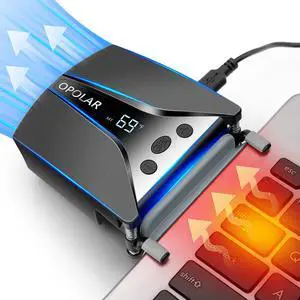 TakeIt Laptop Fan Cooler with Temperature Display Rapid Cooling Auto-Temp Detection, 13 Wind Speed(2600-5000RPM) Perfect for Gaming Laptop