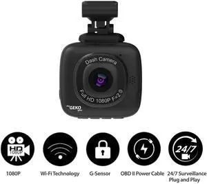 GekoGear Orbit 500 Wi-Fi Dash Cam | 1080p Full HD Camera