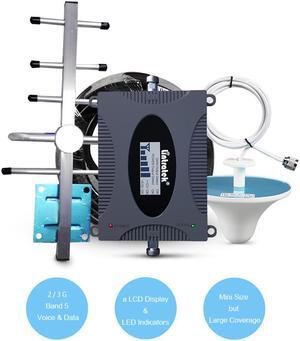 Lintratek 2G 3G Signal Booster AT&T Cricket Wireless H2O Wireless Straight Talk U.S. Cellular Band 5 850MHz GSM UMTS Cell Phone Signal Amplifier Repeater Kit for Home/Office LCD Display 65dB FCC