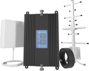 Lintratek Cell Phone Booster, 80dB 3G 4G CDMA PCS Band 5 Band 2 Cell Booster for AT&T Verizon Sprint Carriers Home & Office A Full Kit with Indoor & Outdoor Antennas and Coaxial Cable