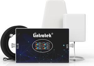Lintratek New 2G/3G/4G Four-band Cell Phone Signal Booster Verizon AT&T T-Mobile Sprint Band 2 Band 4 Band 5 Band 28 Mobile Phone Signal Amplifier Repeater Kit,Up to 5000 sq ft,FCC Approved