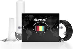 Lintratek Cell Phone Signal Booster for Verizon AT&T T-Mobile 5G & 4G LTE on Band 2/4/5/12/13/17 Cellular Amplifier Repeater Enhances Voice & Data in Home&Office Up to 6,000 Sq Ft | FCC Approved
